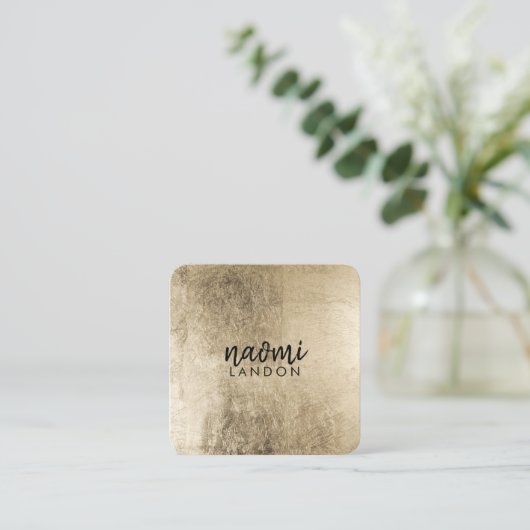 Elegant chic gold modern vierkant minimalistisch z vierkante visitekaartje (Staand voorkant)