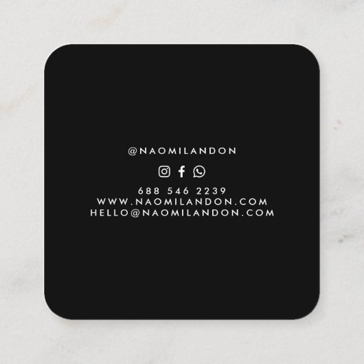Elegant chic gold modern vierkant minimalistisch z vierkante visitekaartje (Achterkant)