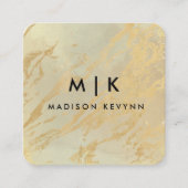 Elegant chic gold modern vierkant minimalistisch z vierkante visitekaartje (Voorkant)