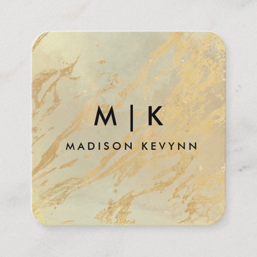 Elegant chic gold modern vierkant minimalistisch z vierkante visitekaartje (Voorkant)