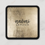 Elegant chic gold modern vierkant minimalistisch z vierkante visitekaartje (Voorkant)