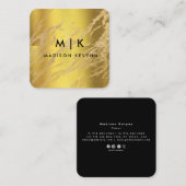 Elegant chic gold modern vierkant minimalistisch z vierkante visitekaartje (Voorkant / Achterkant)