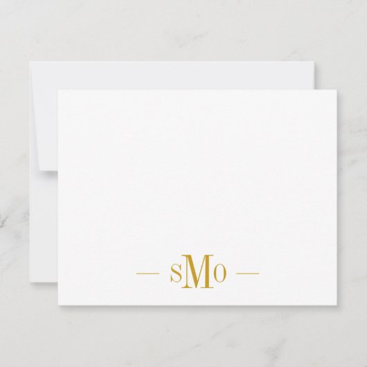 Elegant Chic Gold Monogram 3 Initialen Notitiekaartje (Voorkant)