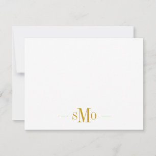 Elegant Chic Gold Monogram 3 Initialen Notitiekaartje