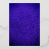 Elegant Chic Gold op Blauw Lederen Trouwen Folie Uitnodiging (Achterkant)