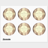 Elegant Chic Gold Ornament Heart, Bow Jubileum Ronde Sticker (Vel)