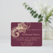 Elegant Chic Gold Paisley Rehearsal Dinner Kaart (Staand voorkant)