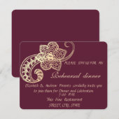 Elegant Chic Gold Paisley Rehearsal Dinner Kaart (Voorkant / Achterkant)