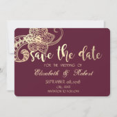 Elegant Chic Gold Paisley slaat de datum op Save The Date (Voorkant)