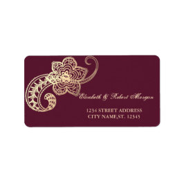 Elegant Chic Gold Paisley Wedding Label