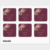 Elegant Chic Gold Paisley Wedding Vierkante Sticker (Vel)