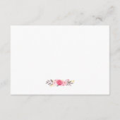 Elegant Chic Gold Pink Floral Wedding Details Informatiekaartje (Achterkant)
