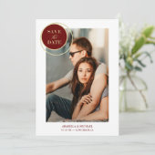 Elegant Chic Gold Red Photo Sophisticated Wedding (Staand voorkant)