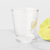 Elegant Chic Gold Script Afstuderen partij Shot Glas (Links)