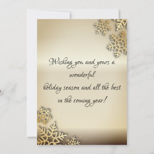 Elegant Chic Gold Snowflakes Foto Merry Kerstry (Achterkant)