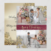 Elegant Chic Gold Snowflakes Foto Merry Kerstry (Voorkant / Achterkant)