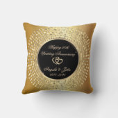 Elegant Chic Gold Stippen 50th Wedding Jubileum Kussen (Achterkant)