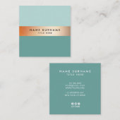 Elegant Chic Gold Stripe Calm Square Visitekaartje (Voorkant / Achterkant)