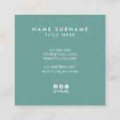 Elegant Chic Gold Stripe Calm Square Visitekaartje (Achterkant)