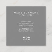 Elegant Chic Gold Stripe Pink Square Visitekaartje (Achterkant)