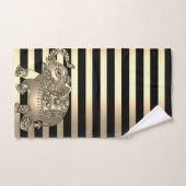 Elegant Chic Gold Stripes Elephant Bad Handdoek (Handdoek)