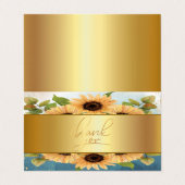 Elegant Chic Gold SunflowerDank u Kaart Visitekaartje (Buitenkant ongevouwen)