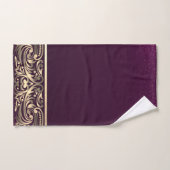 Elegant Chic Gold Swirls Burgundy Bad Handdoek (Handdoek)