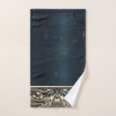 Elegant Chic Gold Swirls Donkerblauw Bad Handdoek (Handdoek)