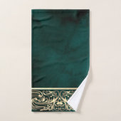 Elegant Chic Gold Swirls Green Bad Handdoek (Handdoek)