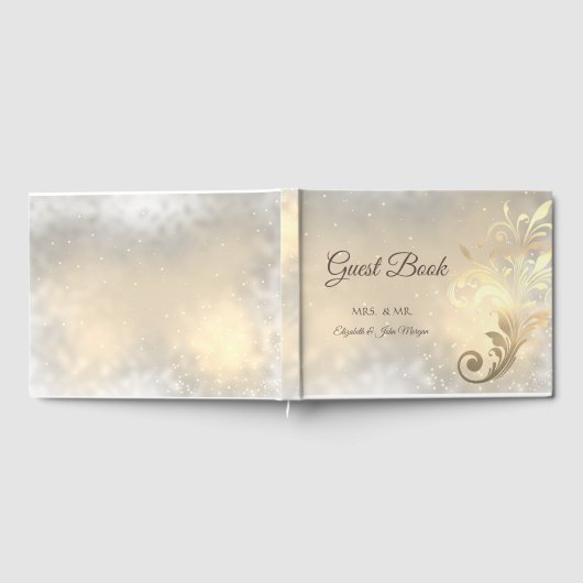 Elegant Chic Gold Swirls Wedding Gastenboek (Volledig)