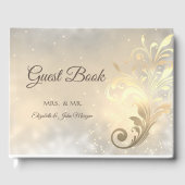 Elegant Chic Gold Swirls Wedding Gastenboek (Voorkant)