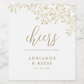Elegant Chic Gold & White Weddenlabel Wijn Etiket (Enkel label)