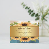 Elegant Chic Gold, zonnebloemen, repetitief diner Kaart (Staand voorkant)