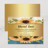 Elegant Chic Gold, zonnebloemen, repetitief diner Kaart (Voorkant / Achterkant)