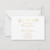 elegant chic golden 3 foto's collage behalve datum notitiekaartje (Achterkant)