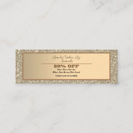 Elegant Chic Golden Foil Glittery Glam Discount Mini Visitekaartje