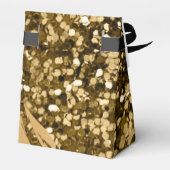 Elegant Chic Golden Glitter Monogrammed Wedding Bedankdoosjes (Achterkant)