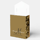 Elegant Chic Golden Glitter Monogrammed Wedding Bedankdoosjes (Geopend)