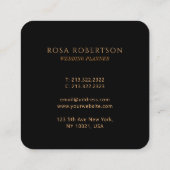 Elegant Chic Golden Ornamental Monogrammed Vierkante Visitekaartje (Achterkant)