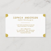 Elegant Chic Golden & Signature Script Business Bu Visitekaartje (Achterkant)