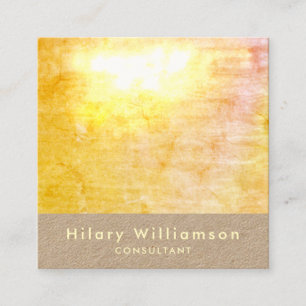 Elegant Chic Golden Yellow Grunge Kraft Vierkante Visitekaartje