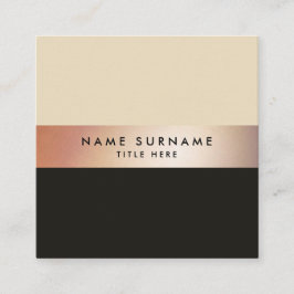 Elegant Chic GoldStripe Brown Square Visitekaartje