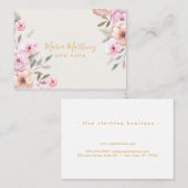 Elegant Chic Goud Lijst Girly Pink Floral Visitekaartje (Voorkant / Achterkant)