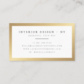 Elegant chic goud metallic lijst minimalistisch wi visitekaartje (Achterkant)