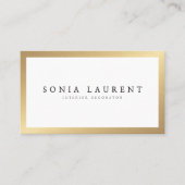 Elegant chic goud metallic lijst minimalistisch wi visitekaartje (Voorkant)