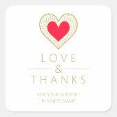 Elegant Chic Gratitude Red Gold Heart Lace  Vierkante Sticker (Voorkant)