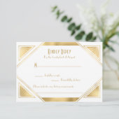 Elegant chic Great Gatsby Art Deco RSVP-kaart RSVP Kaartje (Staand voorkant)