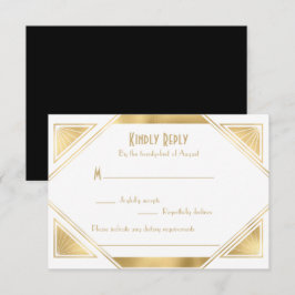 Elegant chic Great Gatsby Art Deco RSVP-kaart RSVP Kaartje