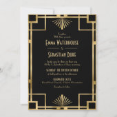 Elegant chic Great Gatsby Art Deco Wedding Kaart (Voorkant)