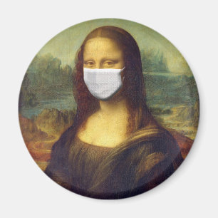 Elegant Chic Green Mona Lisa Covid 19 schilderijen Magneet